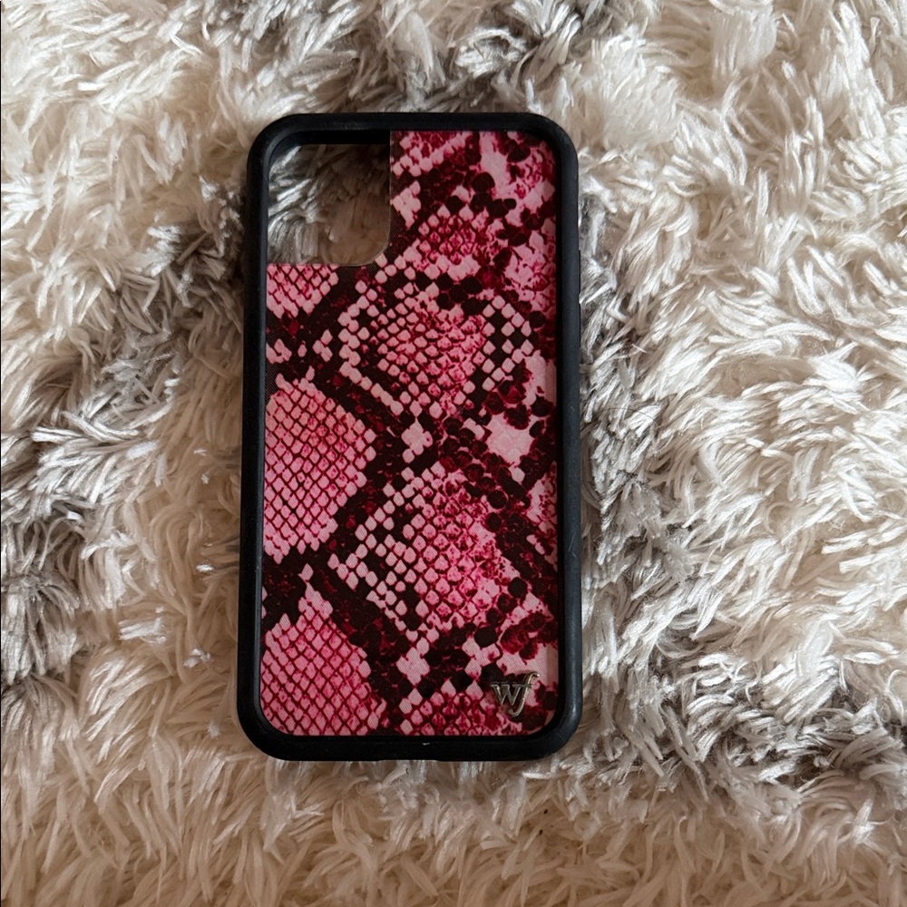 Wildflower Pink Snake Print iPhone 11 Case